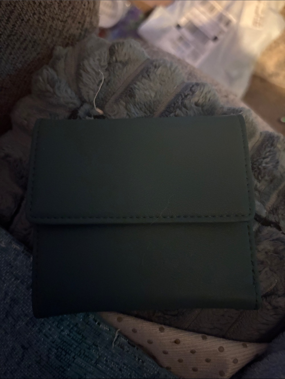 Compact Trifold Wallet in Dark Green